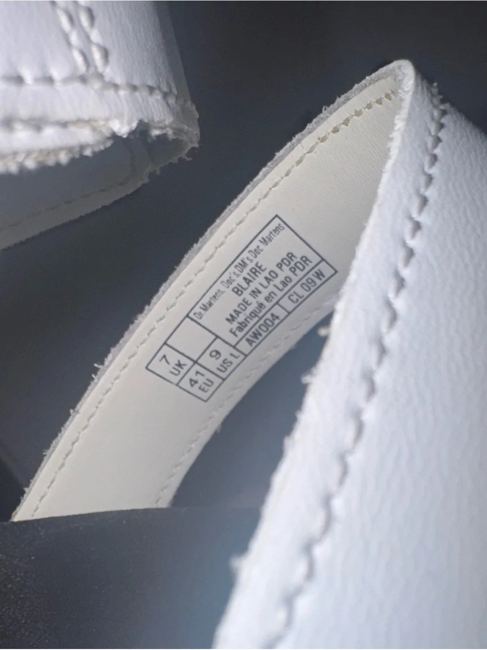 Dr. Martens White Platform Sandals with Yellow Stitching